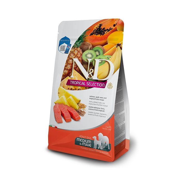 N&D Tropical Adult Dog Medium & Maxi Salmon 10kg