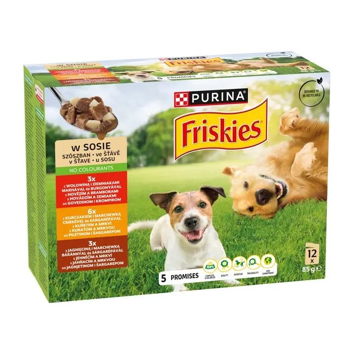 Friskies Dog Adult Govedina, Piletina i Jagnjetina u Sosu 12x85g