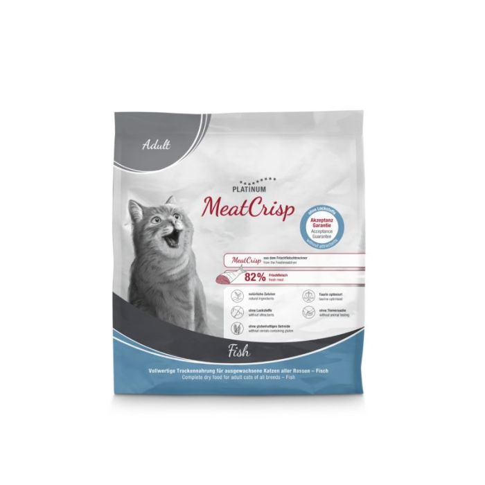 Platinum MeatCrisp Cat Adult Riba 400g