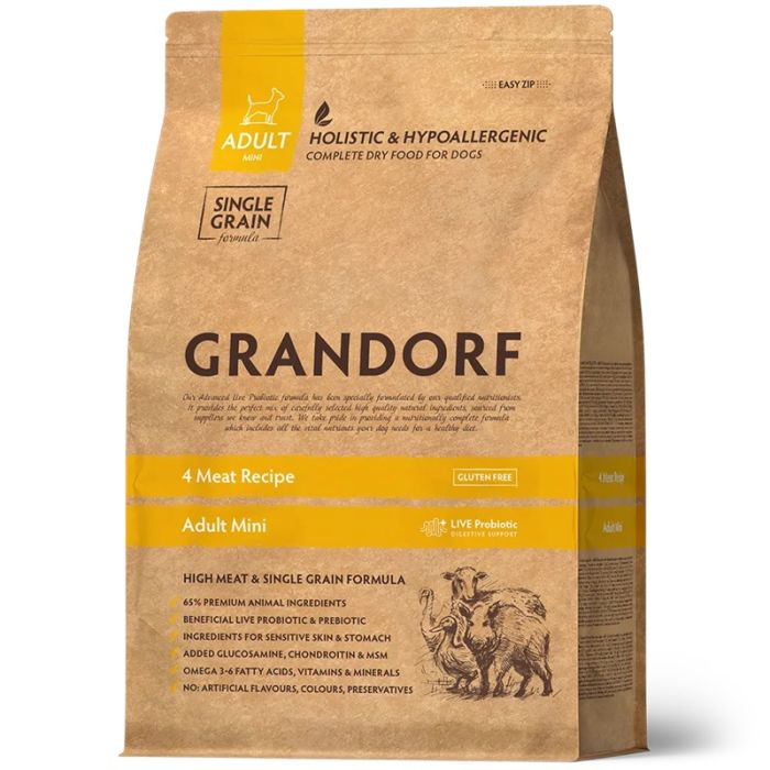 Grandorf Dog Mini Breeds 4 Vrste Mesa 8kg