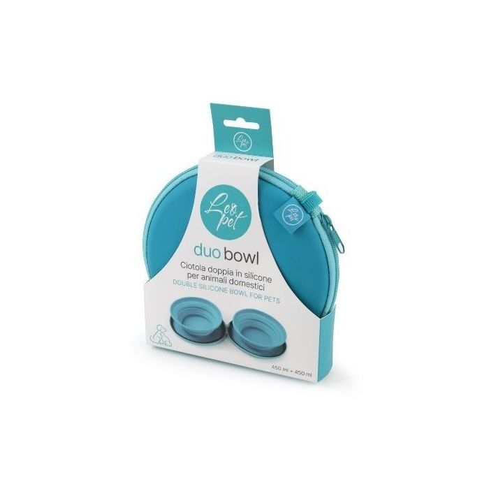 Leopet Silikonska Duo Činija za Putovanja 2x450ml