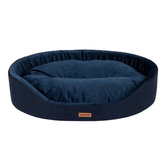 Amiplay Siena Ovalni Krevet S Tamno Plavi 46x38x13cm
