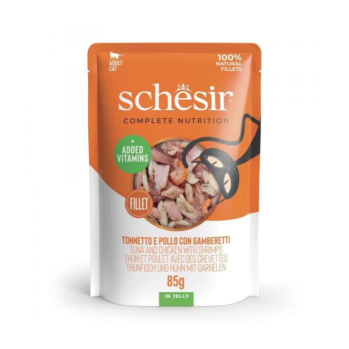 Schesir Cat Tunjevina, Piletina i Škampi u Želeu Sos 85g