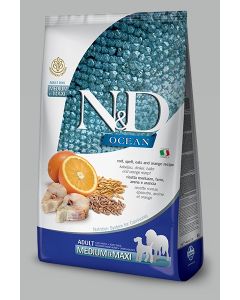 N&D Ocean Medium & Maxi Codfish, Spelt ,Oats & Orange 12kg