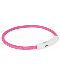 Trixie USB Flash Light Svetleća Ogrlica Pink L-XL 65cm/7mm