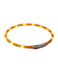 Trixie USB Flash Light Svetleća Ogrlica Narandžasta 70cm / 10mm