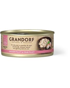 Grandorf Cat Grain Free Konzerva Pileće Grudi & Fileti Krabe 70g