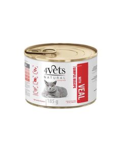 4Vets Natural Complete Cat Teletina 185g