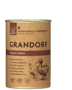 Grandorf Dog Adult Grain Free Konzerva Pačetina & Ćuretina 400g