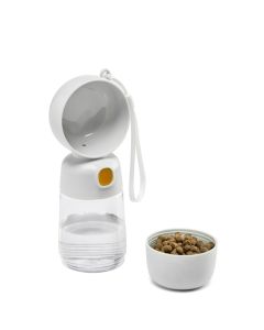 Leopet Flašica za Vodu i Hranu HappyTravel Bela 400ml / 200ml  25x9x8cm