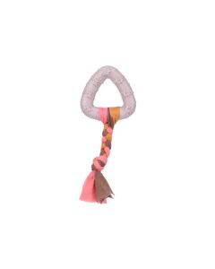 Flamingo Gumena Igračka Za Štence Bunty Trougao sa Konopcem 17,5x7,3x2cm