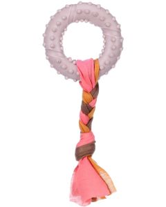 Flamingo Igračka za Štence Bunty Gumeni Prsten sa Konopcem 17x7,3x2,1cm