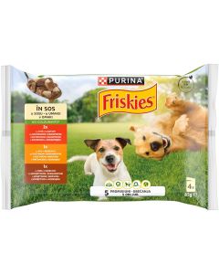 Friskies Dog Adult Komadići Mesa i Povrća u Sosu Multipack 4x85g