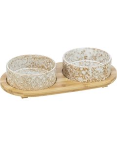 Trixie Keramička Činija za Pse Set Bambus 2x0,3L/12cm 30x6cm