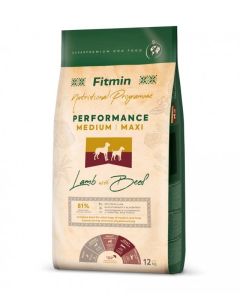 Fitmin Dog Nutritional Programme Performance Medium / Maxi Jagnjetina sa Govedinom 12+2kg