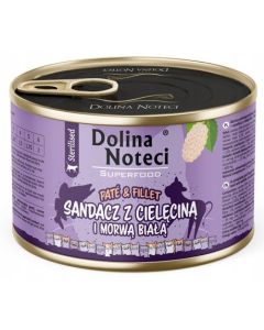 Dolina Noteci Superfood Cat Sterilised Pate & Fillet Smuđ sa Teletinom i Belim Dudom 185g