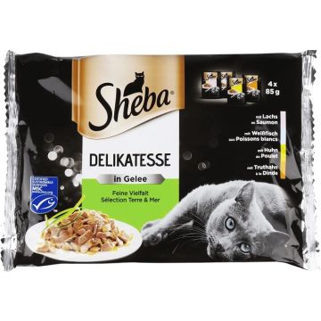 Sheba Fine Flakes Mešani Izbor Kesice 4x85g