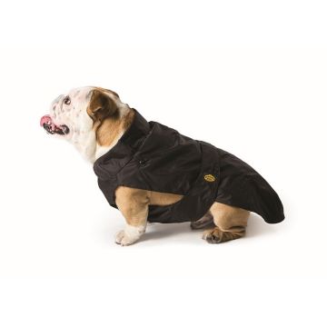 Fashion Dog Vodootporni Kaputić za Buldoge Odvojivo Krzno Crni 55cm