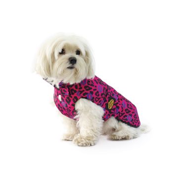Fashion Dog Kišni Mantil Sa Odvojivom Kapuljačom Poljubac Print Pink 47cm