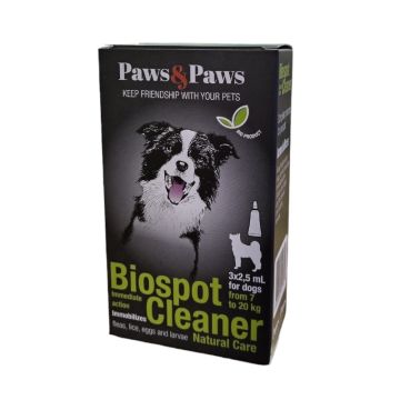 Paws&Paws Biospot Cleaner Spot-On Protiv Spoljnih Parazita za Pse 7-20kg 2,5ml / 1kom.