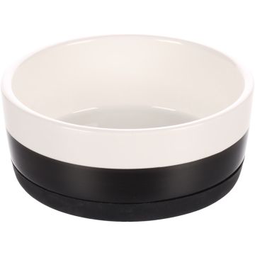 Flamingo Neklizajuća Keramička Činija Duke Crno - Bela 14cm / 420ml