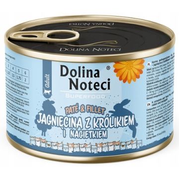 Dolina Noteci Superfood Cat Adult Pate & Fillet Jagnjetina sa Zečetinom i Nevenom 185g