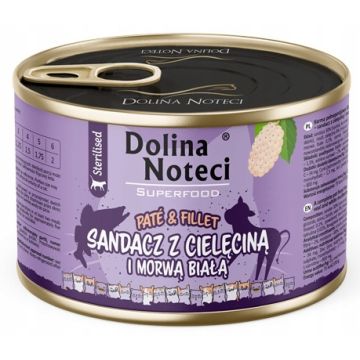 Dolina Noteci Superfood Cat Sterilised Pate & Fillet Smuđ sa Teletinom i Belim Dudom 185g