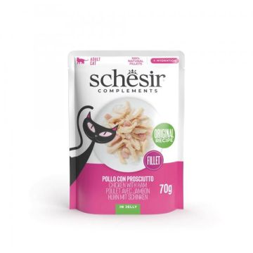 Schesir Cat Piletin i Šunka u Želeu 70g