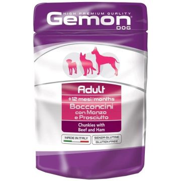 Monge Gemon Dog Adult Kesica Govedina i Šunka 100g