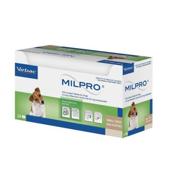 Virbac Milpro 2,5mg/25mg Tablete Protiv Unutrašnjih Parazita za Male Pse i Štenad 1kom.