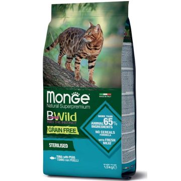 Monge Cat BWild Grain Free Tunjevina sa Graškom 1,5kg