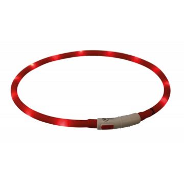 Trixie USB Flash Light Svetleća Ogrlica Crvena 70cm / 10mm