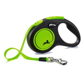 Flexi Povodac Neon S Traka Zeleni 5m