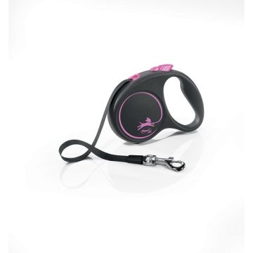 Flexi Povodac Black Design S Traka Rozi 5m