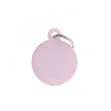 MyFamily Basic Veliki Pink Okrugli Privezak Za Graviranje Aluminijum