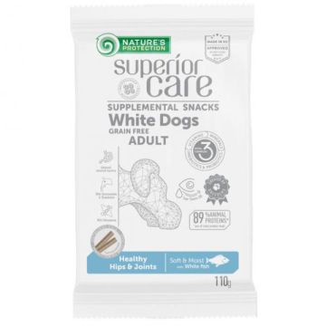 Nature's Protection White Dogs Grain Free Adult Healthy Hips & Joints Poslastica sa Belom Ribom  110g