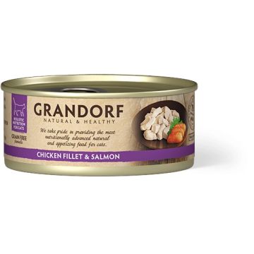 Grandorf Cat Grain Free Konzerva Pileće Grudi & Losos 70g