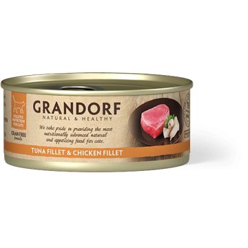 Grandorf Cat Grain Free Konzerva Fileti Tune & Pileće Grudi 70g