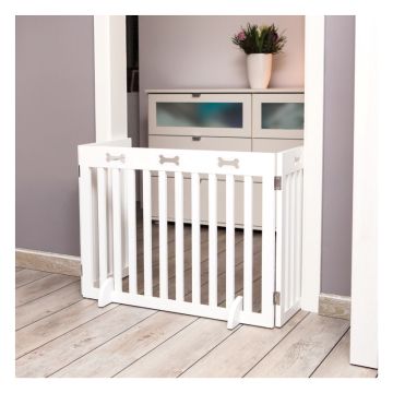 Trixie Drvena Ograda za Pse Trodelna Bela 82-124 x 61cm