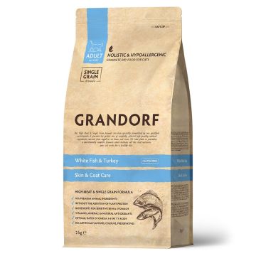 Grandorf Cat Adult Skin & Coat Care Bela Riba & Ćuretina 2kg