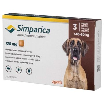 Simparica 120mg Tablete za Žvakanje Protiv Spoljnih Parazita za Pse 40-60kg 1kom.