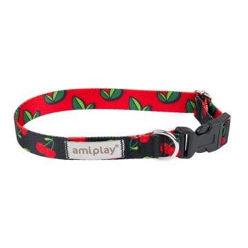 Amiplay Be Happy Podesiva Ogrlica XL Višnja 45-70cm x 2,5cm