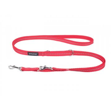 Amiplay Reflective Podesivi Povodac 6u1 M Crveni 100-200cm x 1,5cm