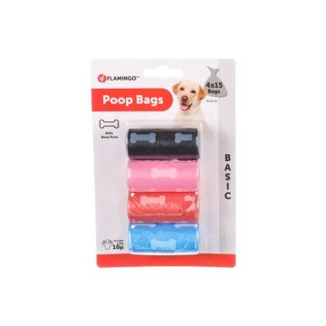 Flamingo Kesice za Izmet Basic Bones Mix 4x15 kom.