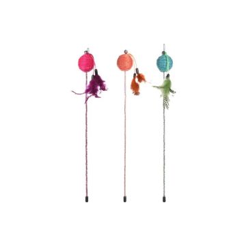 Flamingo Igračka za Mace Glitty Štapić sa Lopticom i Perjem 42cm