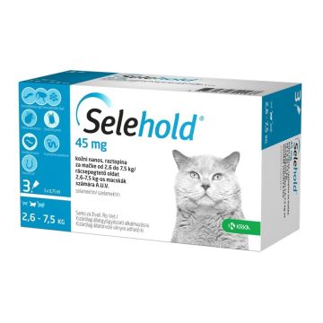 Selehold 45mg Spot-On Ampule Protiv Parazita za Mačke 2,6-7,5kg 3x0,75ml