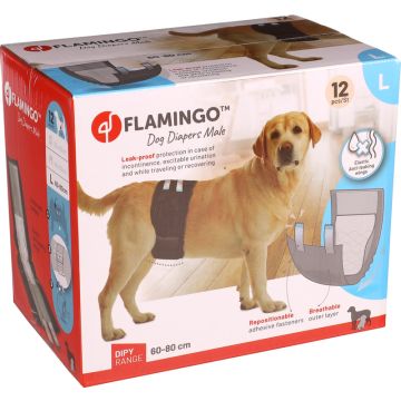 Flamingo Pelene za Mužjake Dipy Crne L 60-80cm / 12 kom.