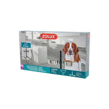 475428 Zolux Podešavajući Stalak Sa Dve Činije 1,5L