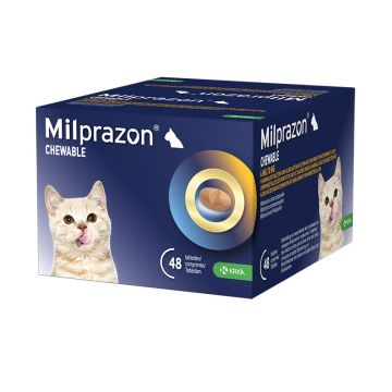 Milprazon Chewable 4mg/10mg Tablete za Žvakanje Protiv Unutrašnjih Parazita za Male Mačke 1kom.