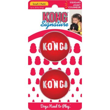 Kong Igračka Signature Gumena Lopta sa Zvukom Crvena 2 kom. L R8,3cm